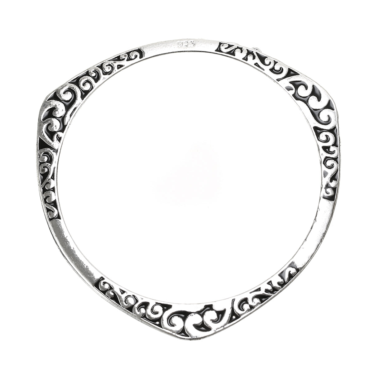 Vintage Floral Design Thai Silver Bracelet (Elegant)
