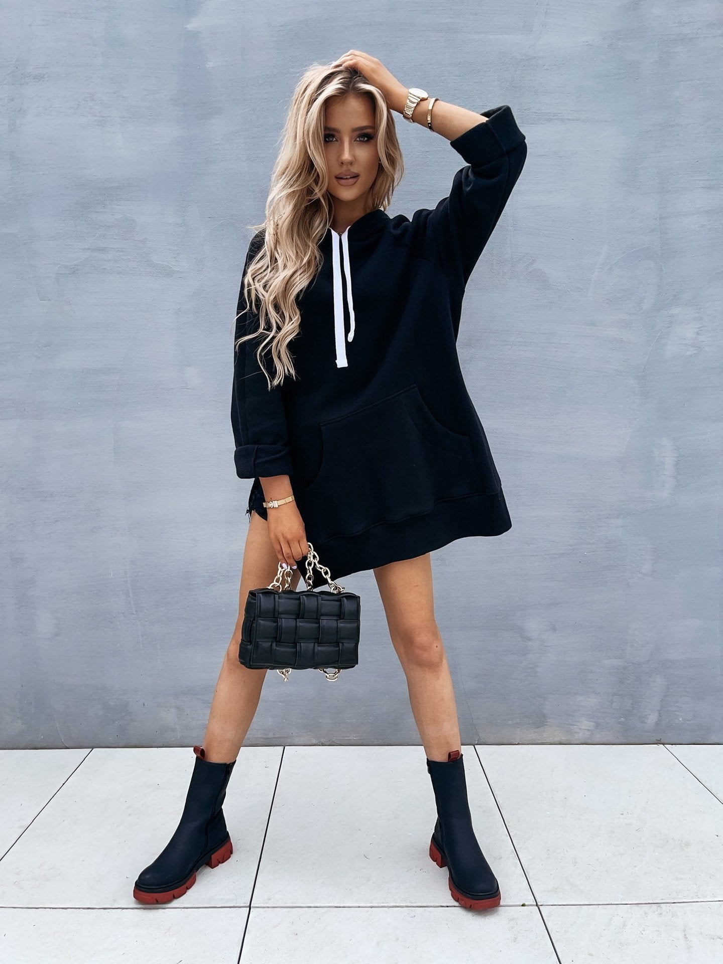 Women's Long Sleeve Pullover Hooded Sweatshirt