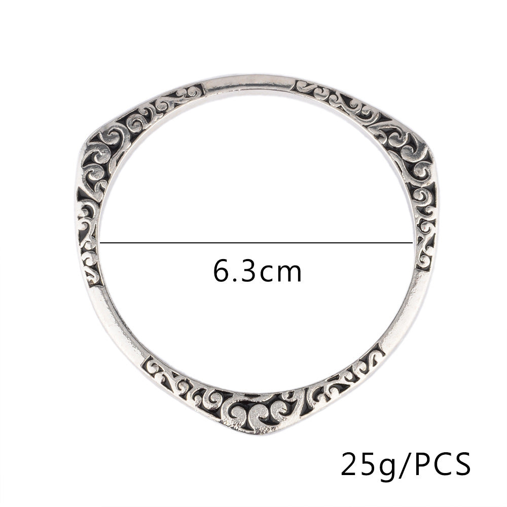 Vintage Floral Design Thai Silver Bracelet (Elegant)